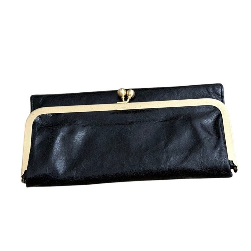 HOBO The Original Rachel Black Leather Kiss Lock Frame Continental Wallet